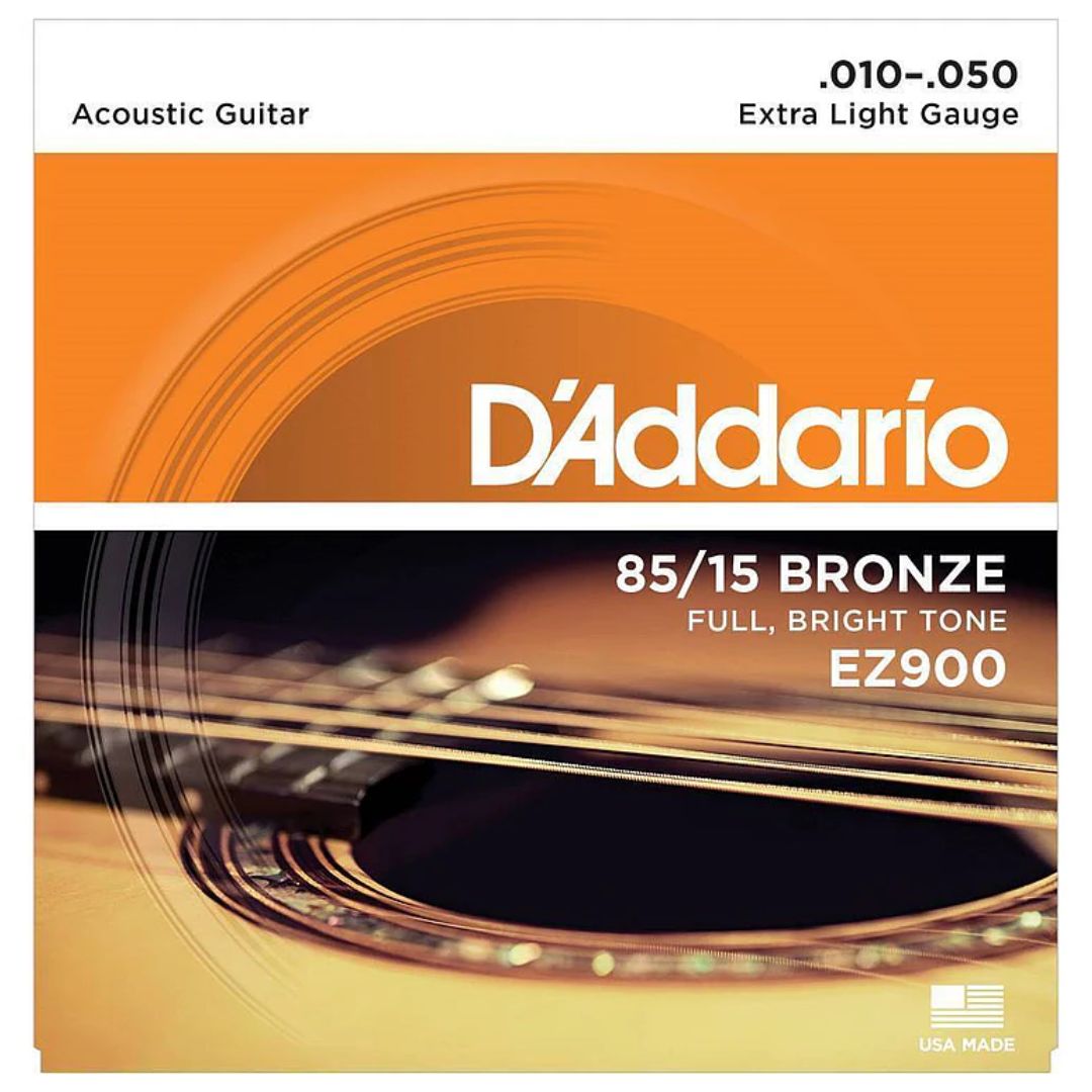 D’Addario EZ900 | Cuerdas para Guitarra Acústica 85/15 Bronze Extra Light