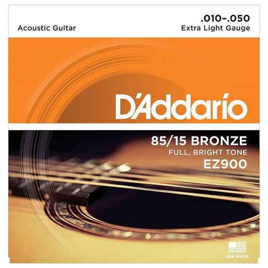D’Addario EZ900 | Cuerdas para Guitarra Acústica 85/15 Bronze Extra Light