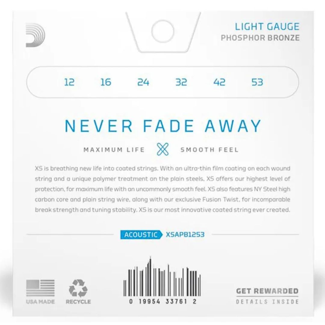 D’Addario XSABR1253 | Cuerdas para Guitarra Acústica Phosphor Bronze Light
