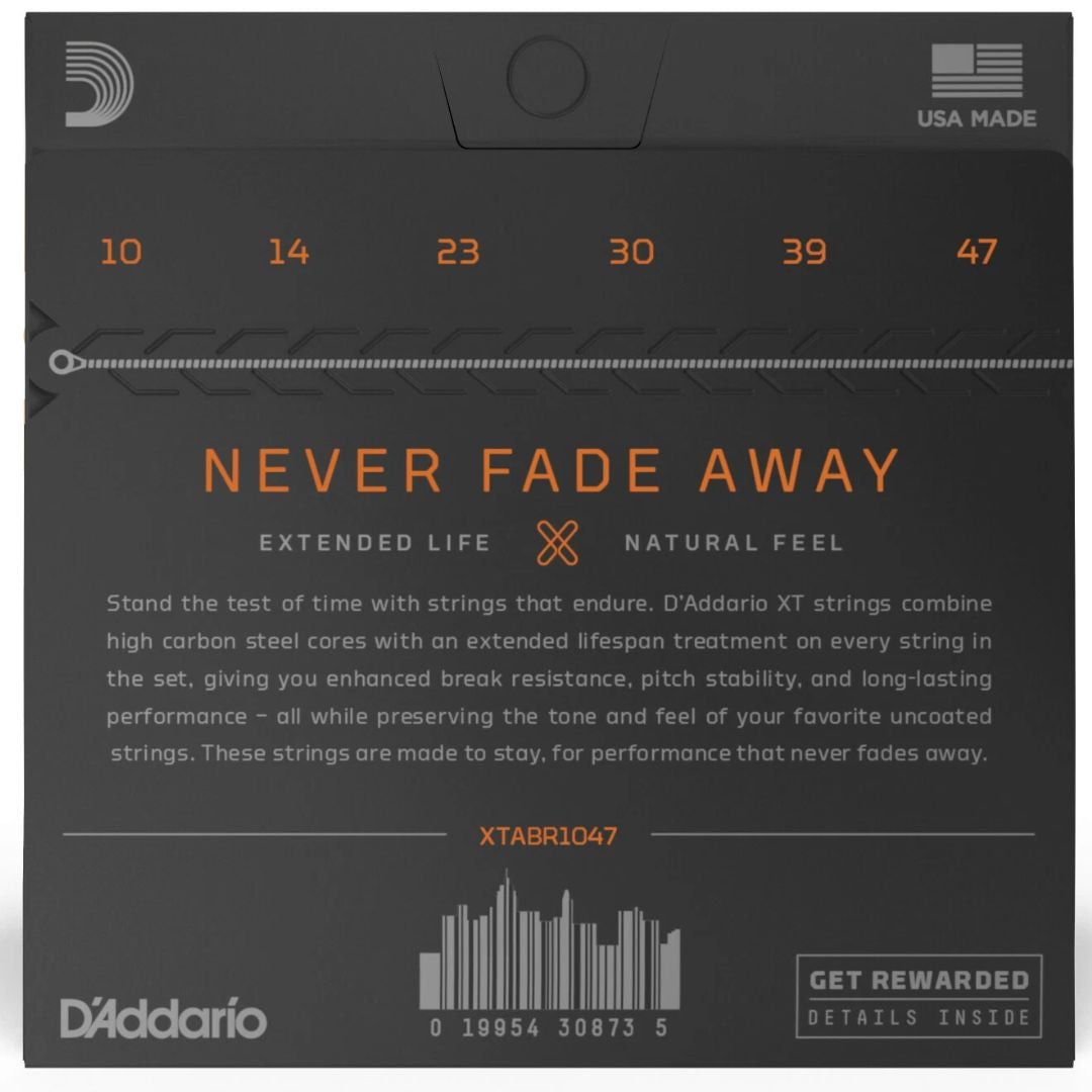 D’Addario XTABR1047 | Cuerdas para Guitarra Acústica 80/20 Bronze Extra Light