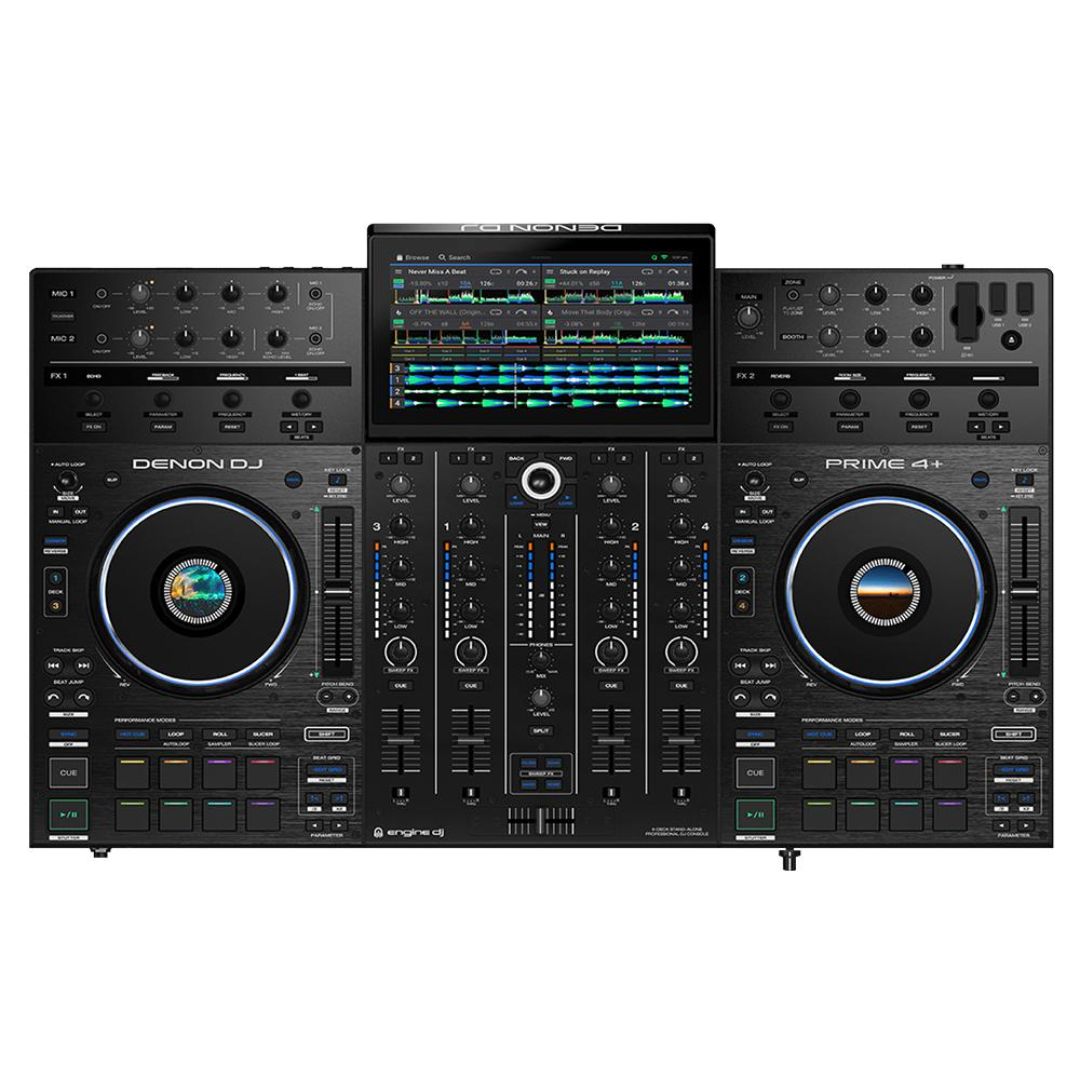Denon DJ PRIME 4+ | Controlador DJ Profesional Standalone de 4 Decks con Wi-Fi
