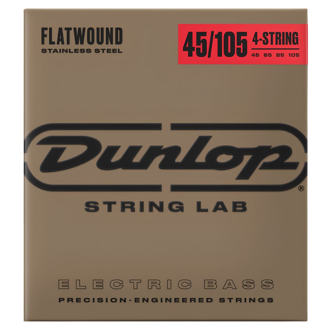 Dunlop DBFS45105 | Cuerdas para Bajo de 4 Cuerdas Flatwound de Acero Inoxidable 45–105