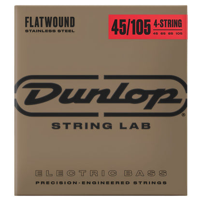 Dunlop DBFS45105 | Cuerdas para Bajo de 4 Cuerdas Flatwound de Acero Inoxidable 45–105