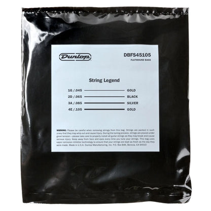 Dunlop DBFS45105 | Cuerdas para Bajo de 4 Cuerdas Flatwound de Acero Inoxidable 45–105