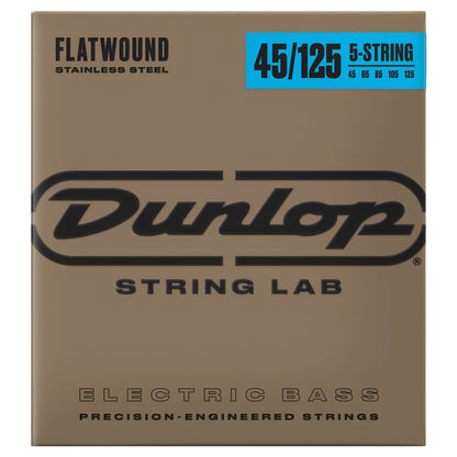 Dunlop DBFS45125 | Cuerdas para Bajo de 5 Cuerdas Flatwound de Acero Inoxidable 45–125