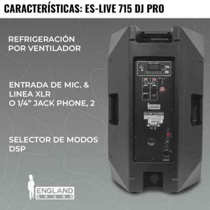 England Sound ES-LIVE 715 DJ PRO | Caja Activa Profesional de 15″