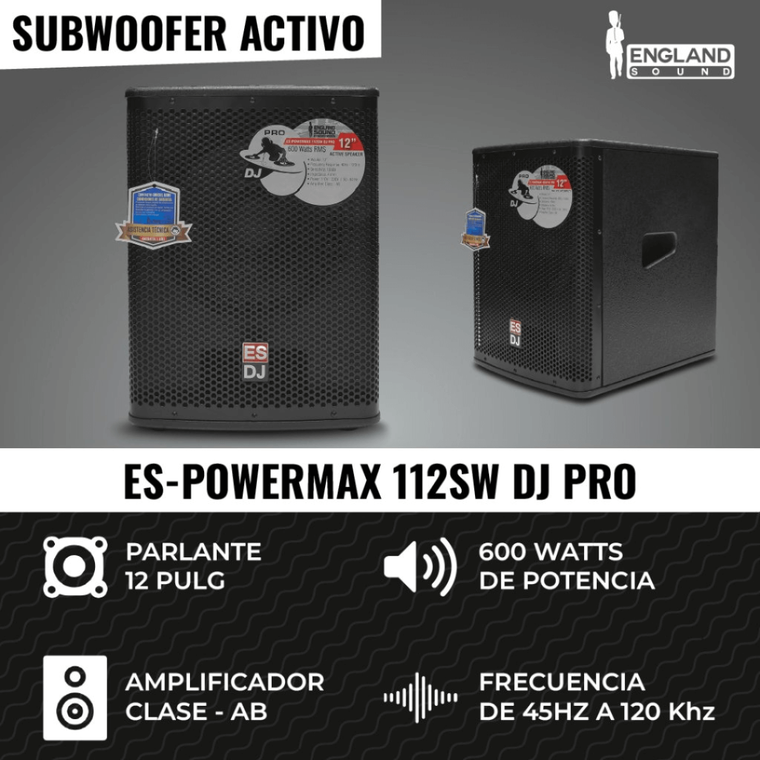 England Sound ES-POWERMAX 112SW DJ PRO | Subwoofer Activo Profesional 12″
