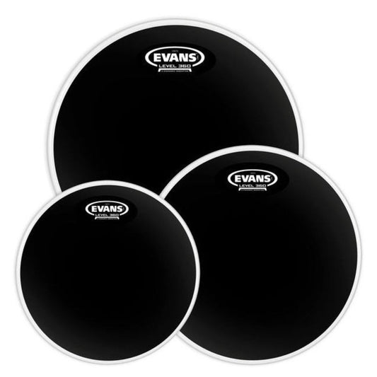EVANS ETP-CHR-F Fusion | Pack de Parches Black Chrome para Toms