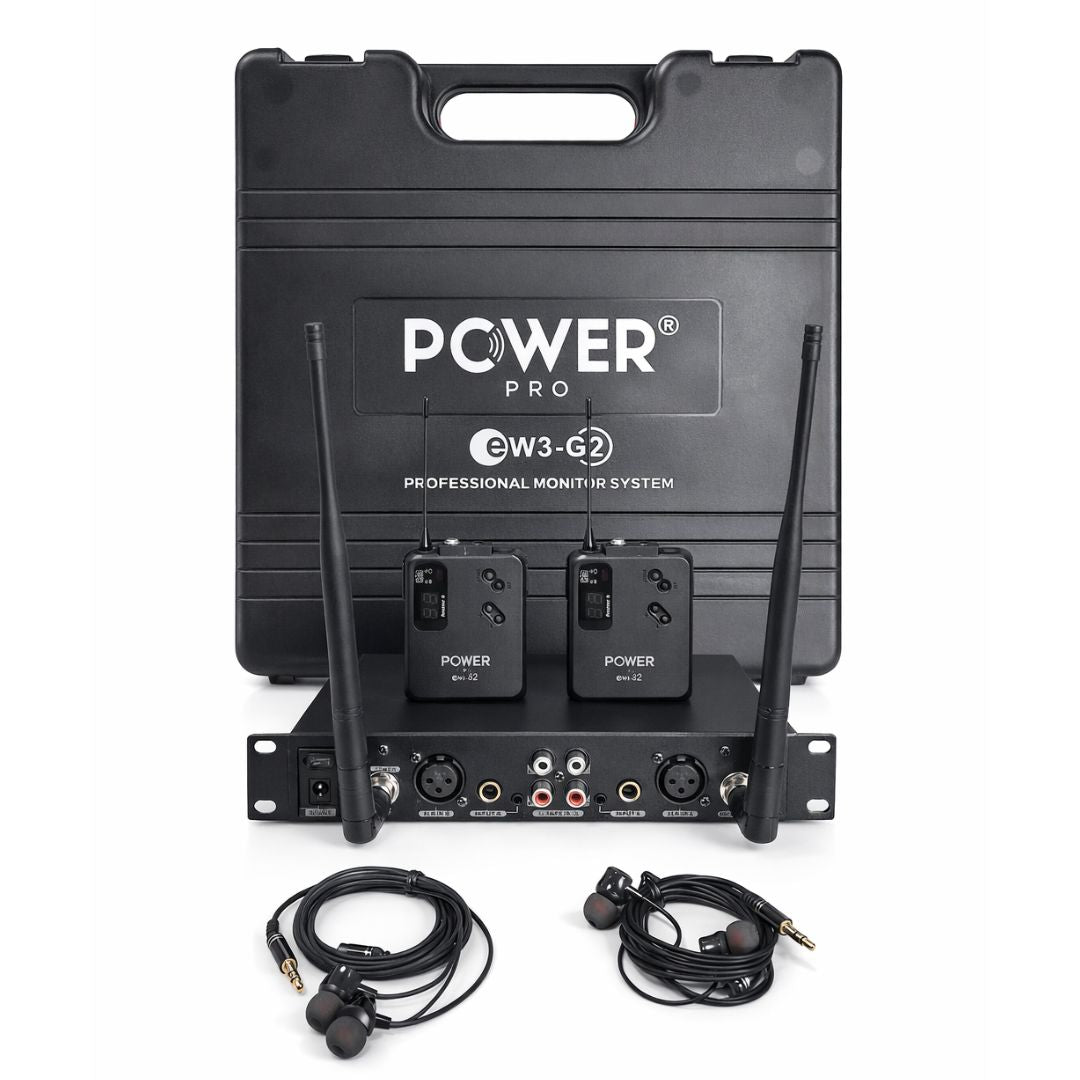 POWER PRO EW3-G2 | Sistema de Monitoreo Inalámbrico In-Ear Dual Channel 60m