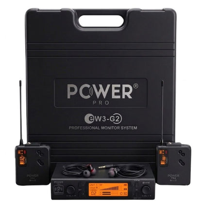 POWER PRO EW3-G2 | Sistema de Monitoreo Inalámbrico In-Ear Dual Channel 60m