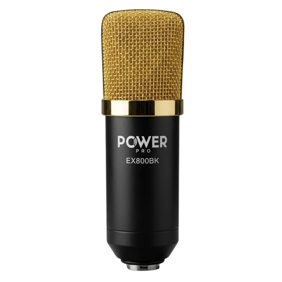 POWER PRO EX800 | Set de Micrófono Podcast Profesional Dorado