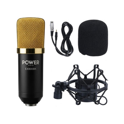 POWER PRO EX800 | Set de Micrófono Podcast Profesional Dorado