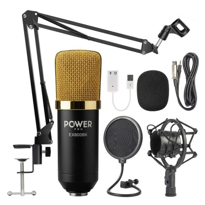 POWER PRO EX800 | Set de Micrófono Podcast Profesional Dorado