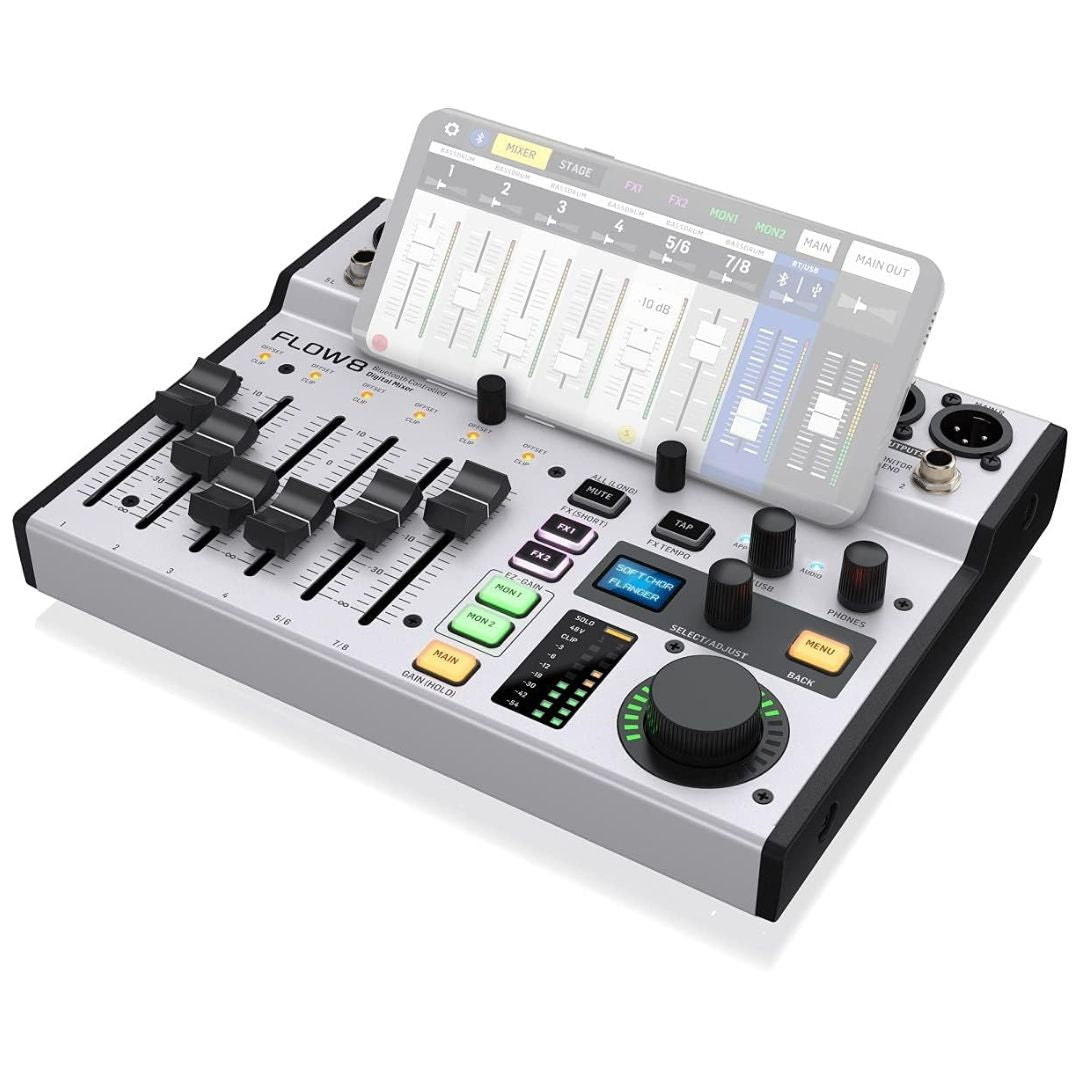Behringer FLOW 8 | Mezcladora Digital Compacta con Control Bluetooth y Preamplificadores MIDAS