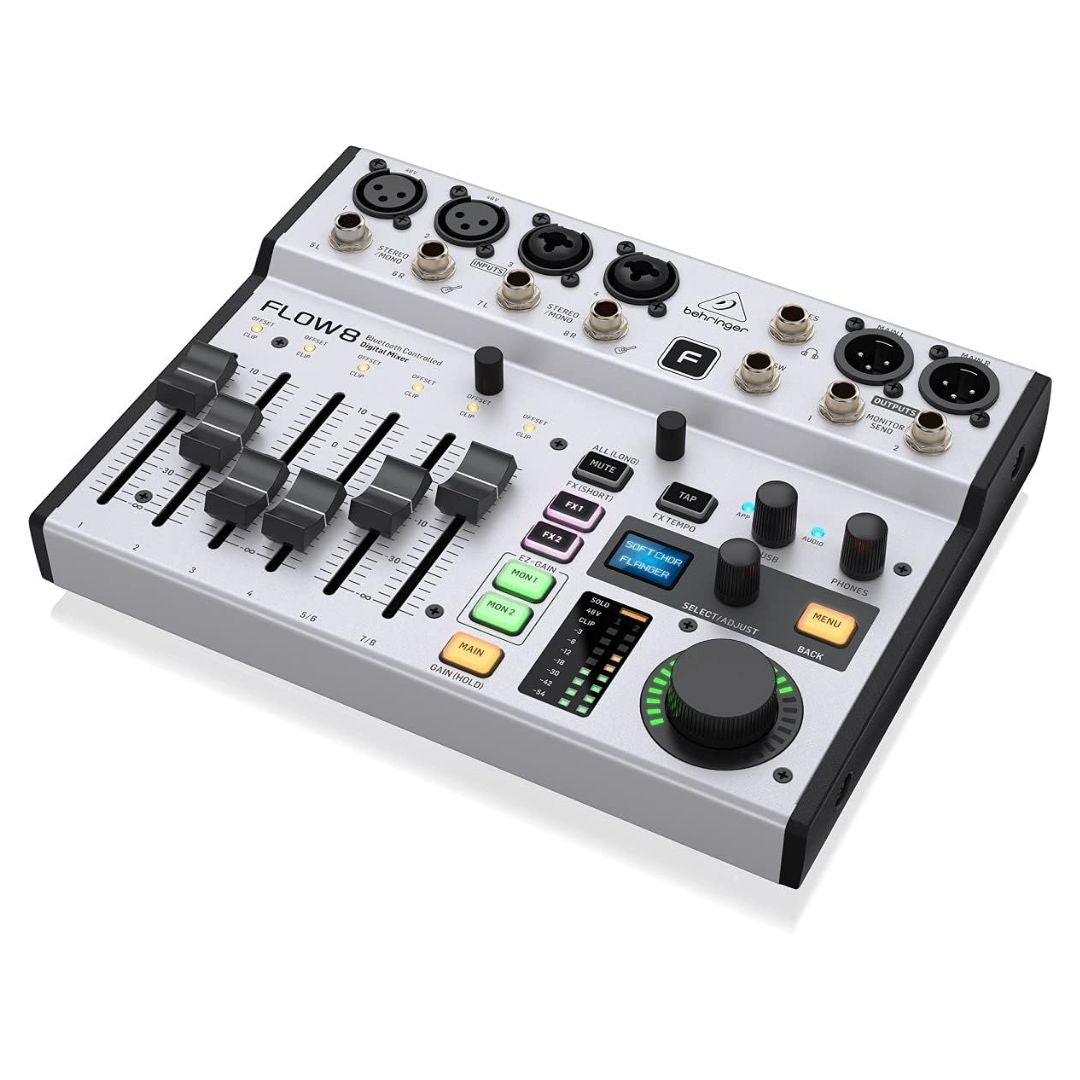 Behringer FLOW 8 | Mezcladora Digital Compacta con Control Bluetooth y Preamplificadores MIDAS
