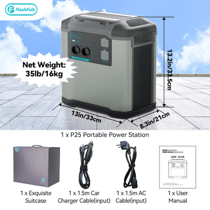 FlashFish P25 UPS | Estación de Energía Portátil 2000W – 1572Wh / 426.000mAh
