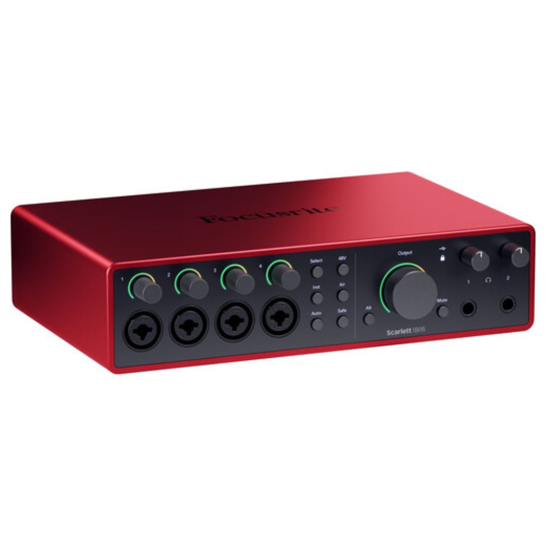 Focusrite Scarlett 18i16 4ta Gen | Interfaz de Audio USB Profesional 18 In / 16 Out con ADAT y MIDI
