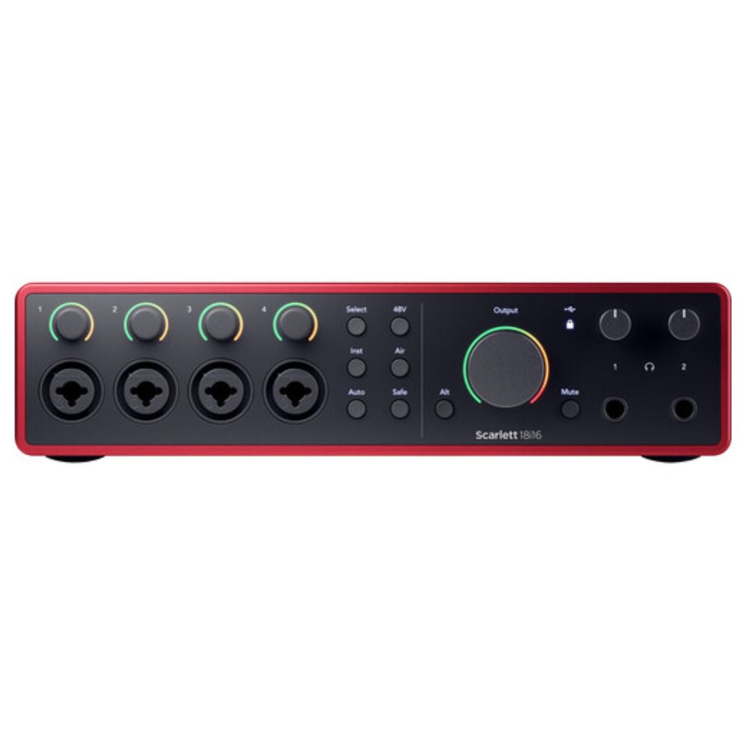 Focusrite Scarlett 18i16 4ta Gen | Interfaz de Audio USB Profesional 18 In / 16 Out con ADAT y MIDI