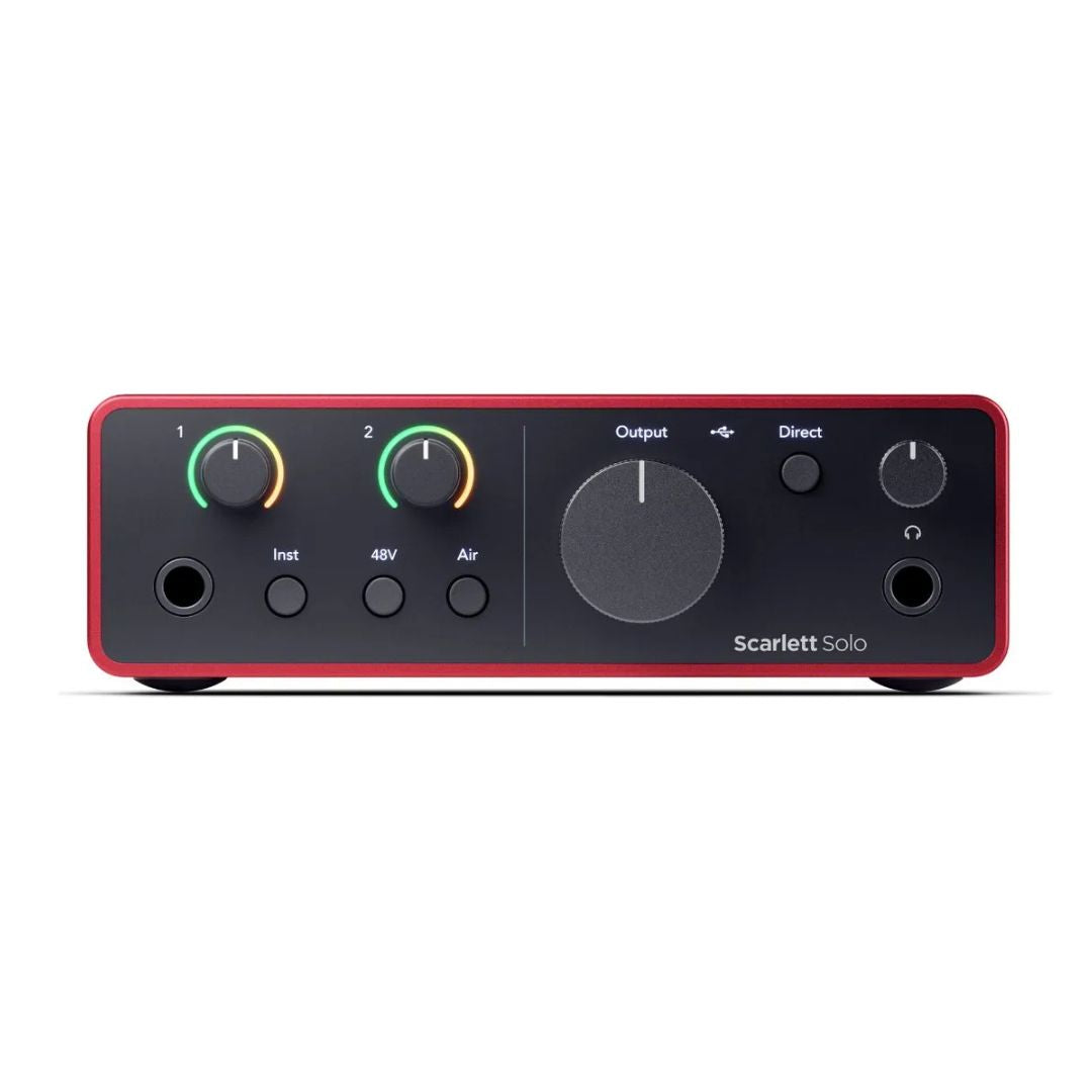 Focusrite Scarlett Solo 4ta Gen | Interfaz de Audio USB Profesional 2 In / 2 Out