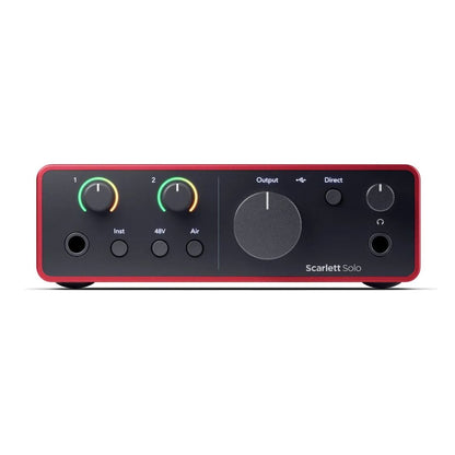 Focusrite Scarlett Solo 4ta Gen | Interfaz de Audio USB Profesional 2 In / 2 Out