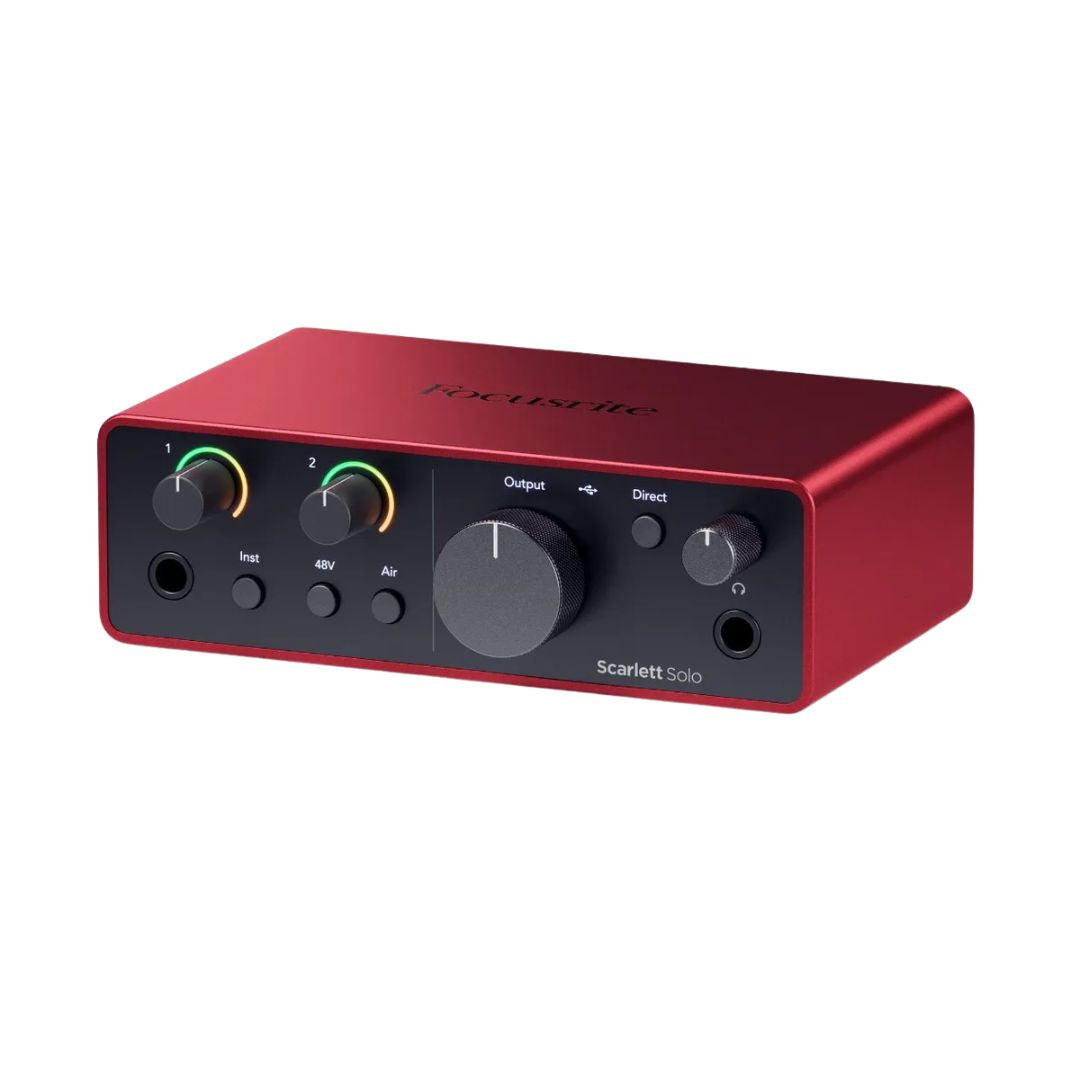 Focusrite Scarlett Solo 4ta Gen | Interfaz de Audio USB Profesional 2 In / 2 Out