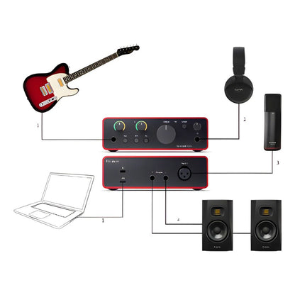 Focusrite Scarlett Solo 4ta Gen | Interfaz de Audio USB Profesional 2 In / 2 Out