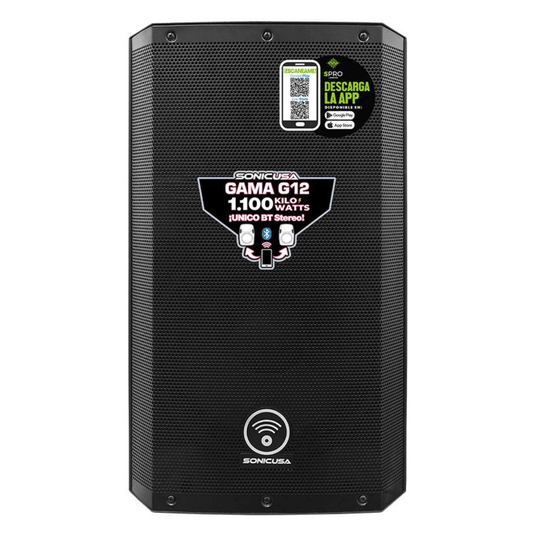 SONIC USA GAMA G12 MK3 | Parlante Activo de 12’’ Bi-Amplificado con Bluetooth Estéreo y APP