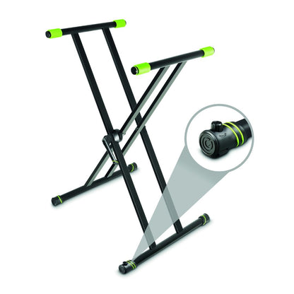 Gravity GKSX2RD | Pedestal X-Form Doble con Plataforma para DJ / Piano