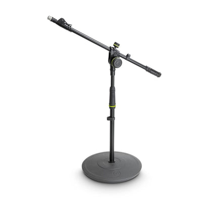 Gravity GMS2221B | Pedestal de Micrófono Corto con Base Redonda y Boom de 2 Puntos