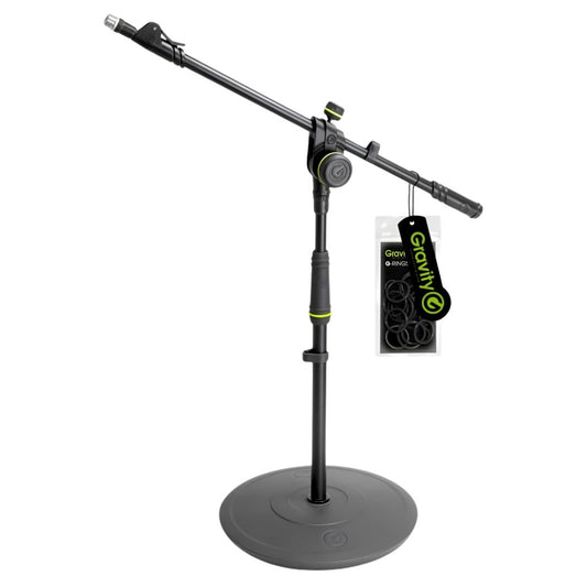 Gravity GMS2222B | Pedestal Corto para Micrófono con Brazo Ajustable y Base Redonda