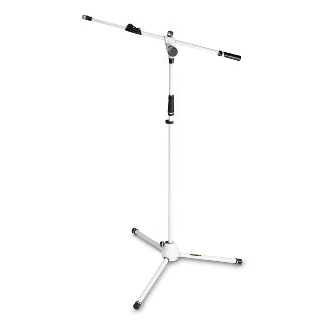 Gravity GMS4322W | Pedestal de Micrófono con Boom Telescópico Blanco