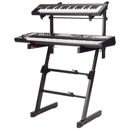 HERCULES KS410B | Pedestal de Teclado Doble Nivel Tipo Z con Sistema AutoLock