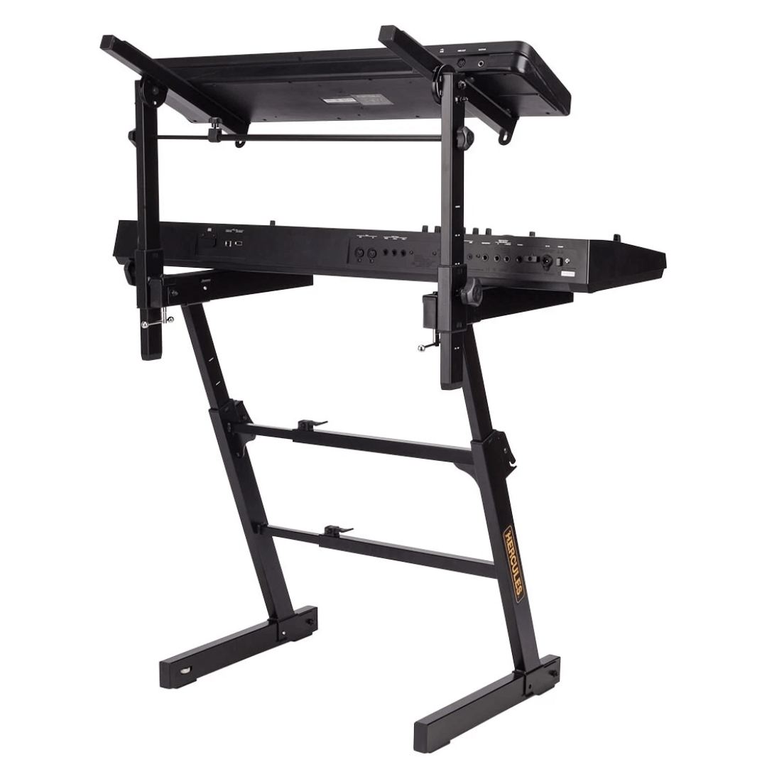 HERCULES KS410B | Pedestal de Teclado Doble Nivel Tipo Z con Sistema AutoLock