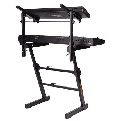 HERCULES KS410B | Pedestal de Teclado Doble Nivel Tipo Z con Sistema AutoLock