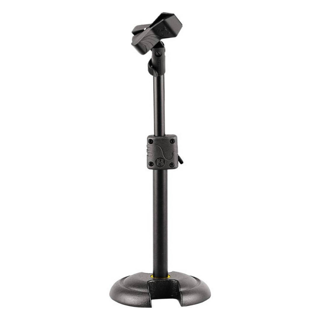 HERCULES MS100B | Soporte de Micrófono de Perfil Bajo con Sistema Quick-N-EZ