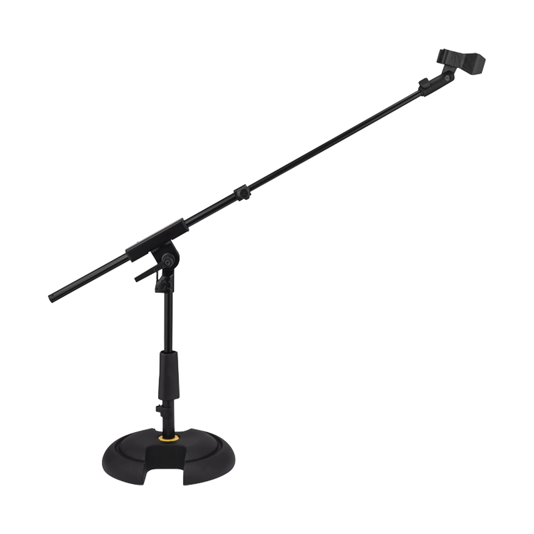 HERCULES MS120B | Soporte de Micrófono de Perfil Bajo con Brazo Telescópico