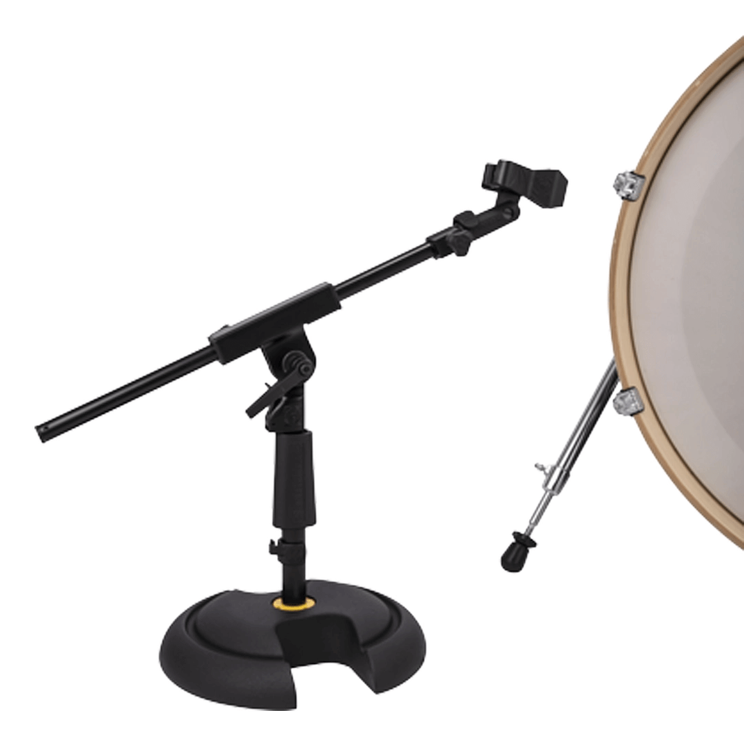 HERCULES MS120B | Soporte de Micrófono de Perfil Bajo con Brazo Telescópico