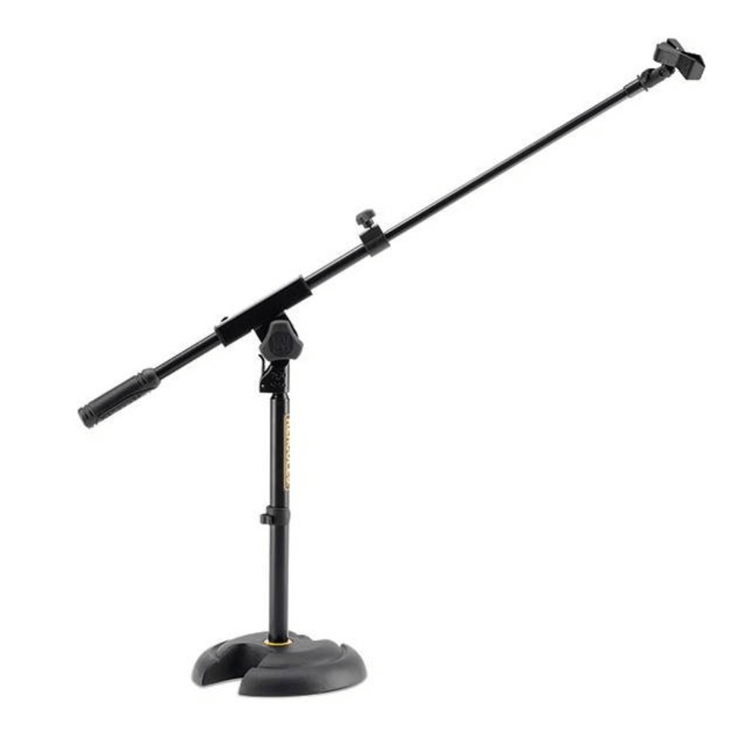 HERCULES MS120B | Soporte de Micrófono de Perfil Bajo con Brazo Ajustable