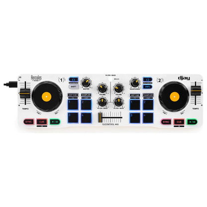 Hercules DJControl Mix (4780921) | Controlador DJ Compacto Bluetooth para Smartphone y Tablet