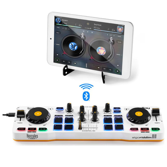 Hercules DJControl Mix (4780921) | Controlador DJ Compacto Bluetooth para Smartphone y Tablet