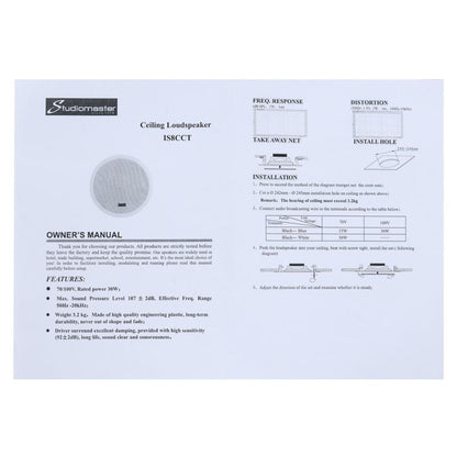 Studiomaster IS8CCT | Parlante de Techo Coaxial 8”