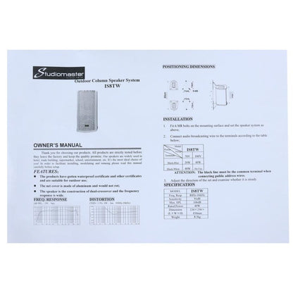 Studiomaster IS8TW | Parlante Exterior 8”