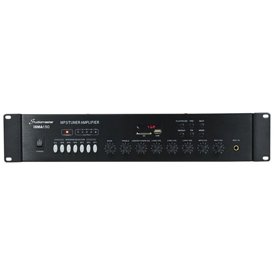 Studiomaster ISMA150 | Amplificador de Perifoneo 150W 6 Zonas (USB/SD/FM/Bluetooth)