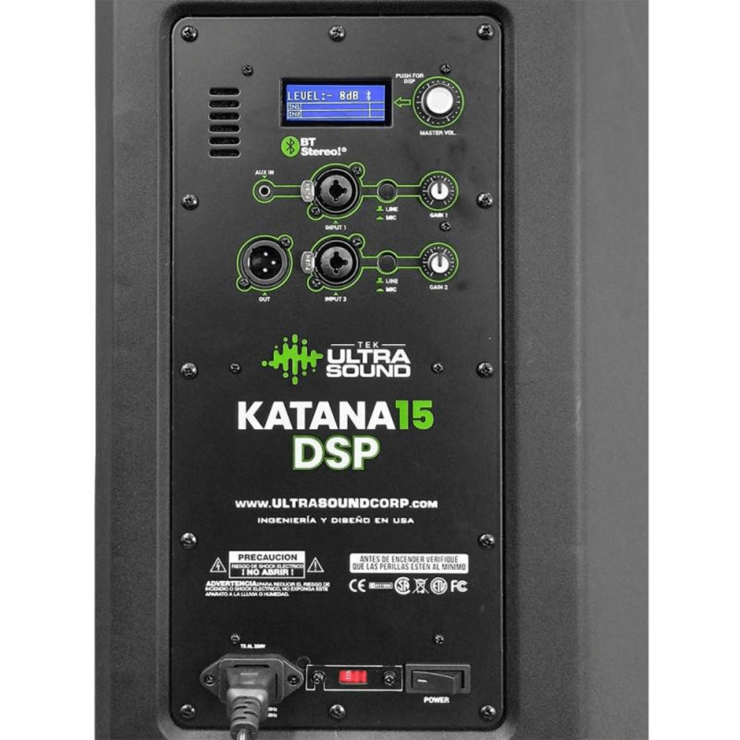 ULTRASOUND KATANA 15DSP | Caja Activa de 15’’ con DSP XION 56 Bits y BT Estéreo