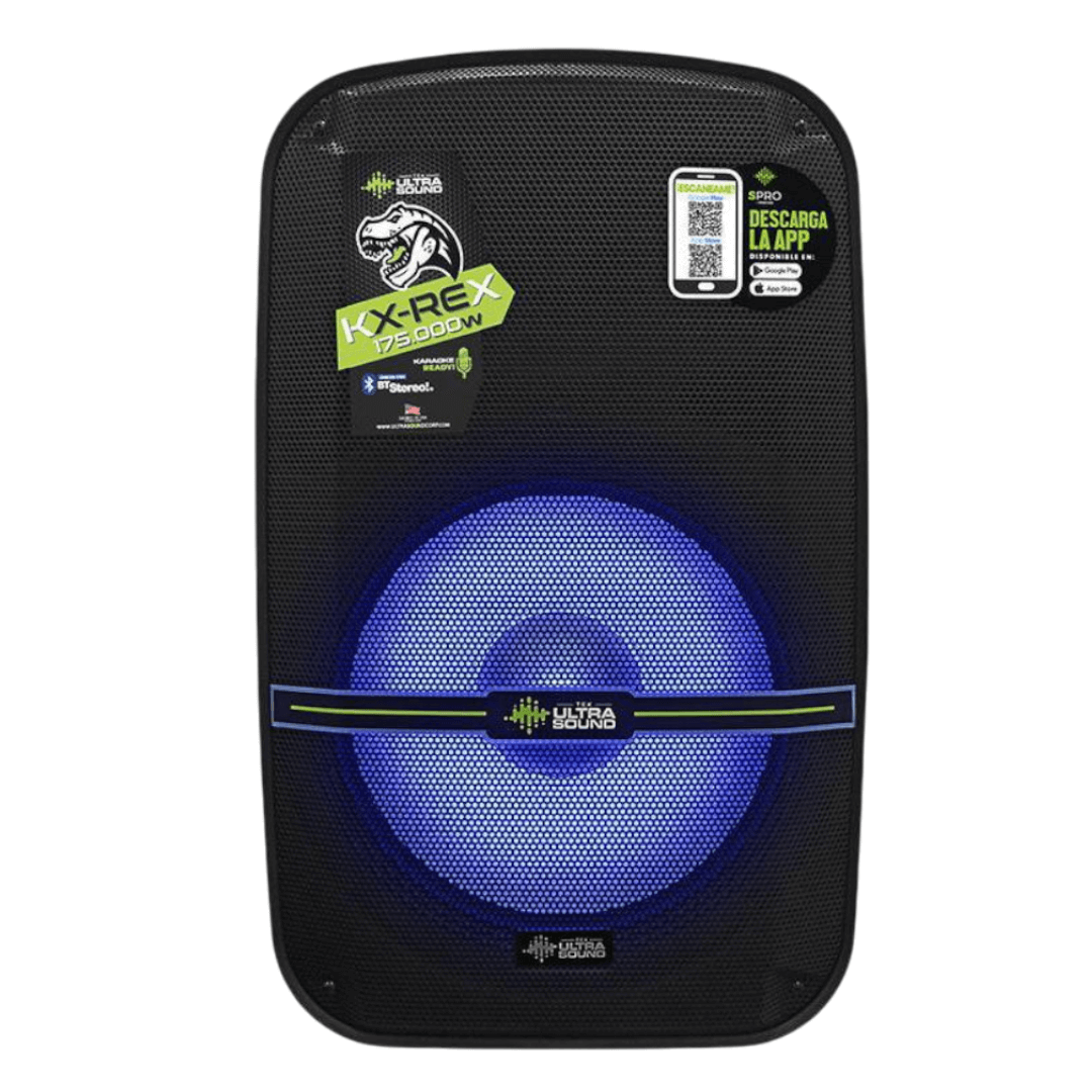ULTRASOUND KX-REX MK4 | Parlante Activo de 15’’ con BT Estéreo, Modo Karaoke y APP SPRO