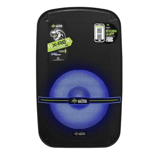 ULTRASOUND KX-REX MK4 | Parlante Activo de 15’’ con BT Estéreo, Modo Karaoke y APP SPRO