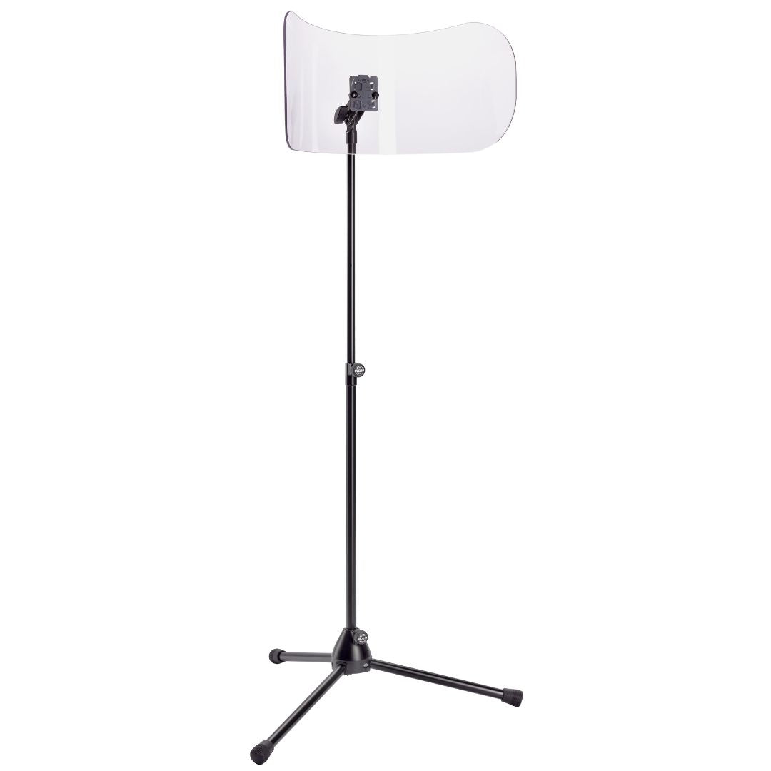 K&M 11900-000-55 | Pedestal de Aislamiento Acústico con Panel de Vidrio Acrílico