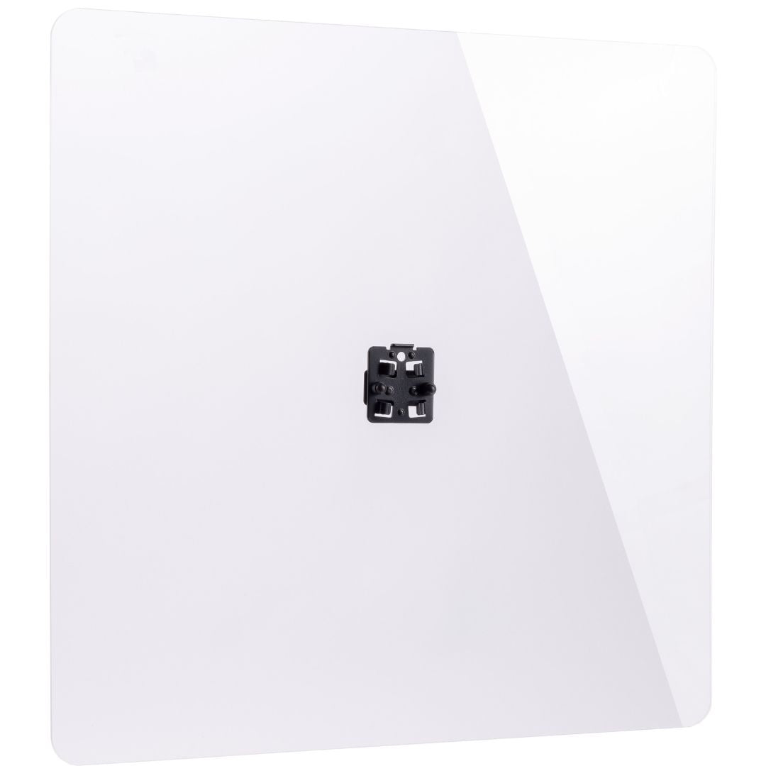 K&M 11903-000-55 | Escudo Protector de Acrílico Transparente de 600 × 600 mm con Soporte Trípode Ajustable