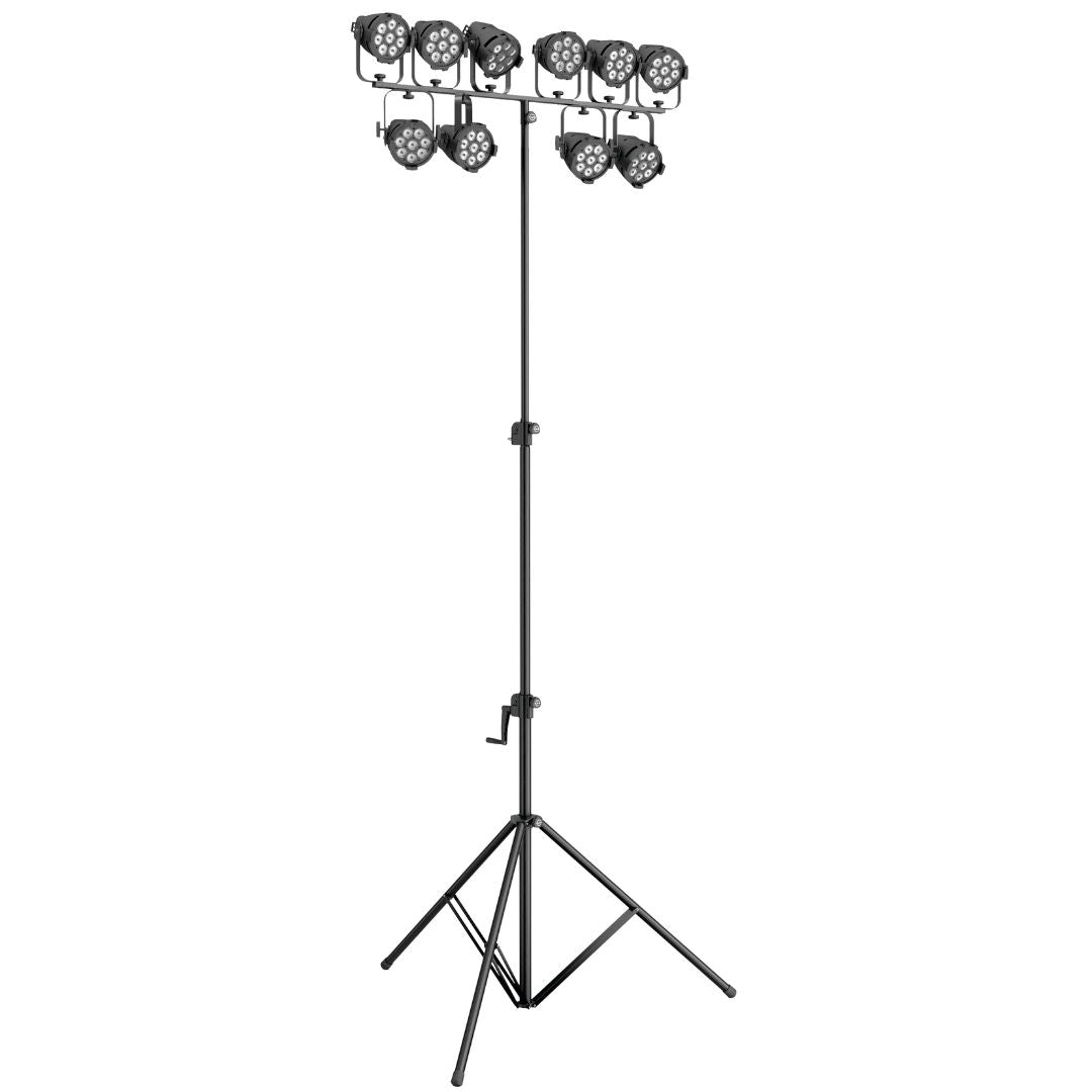 K&M 24740 | Soporte Profesional para Iluminación y Altavoz con Manivela