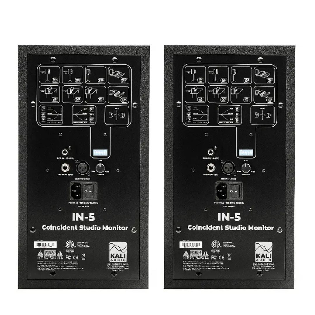 Kali Audio IN-5 Par | Monitores Activos de Estudio de Campo Cercano 3 Vías 5”